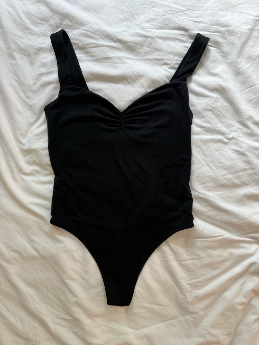Wilfred Black Ruched-Bust Bodysuit
